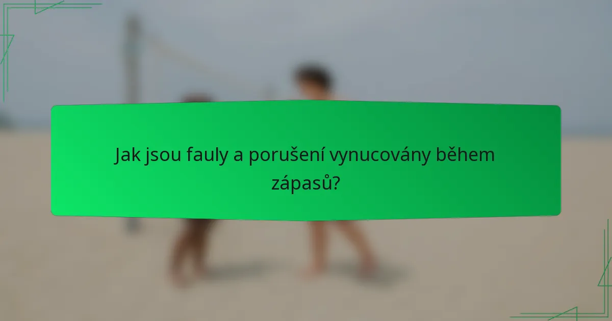 Jak jsou fauly a porušení vynucovány během zápasů?