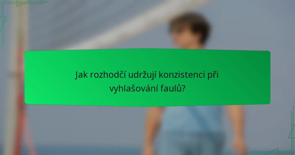Jak rozhodčí udržují konzistenci při vyhlašování faulů?